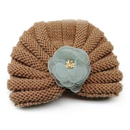 SYGA Baby Kids Winter Handmade Hat Flower - Brown-image-90