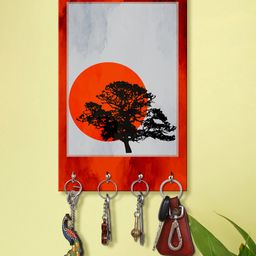 999Store Stylish Wood Wall Mount Decorative Key Holder - Red Moon-image-38