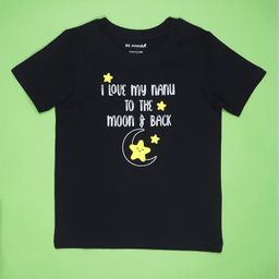 Be Awara Half Sleeves I Love My Nanu Text Printed Tee - Black-image-70
