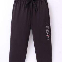 Doreme Single Jersey Three Fourth Length Pant Text Print - Acadia Grey-image-90