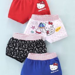 Bodycare Cotton Knit Mid Thigh  Shorts Hello Kitty Print Pack of 4 - Multicolor-image-21