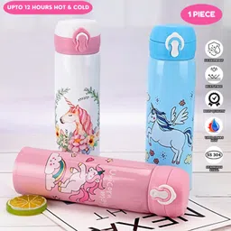 Puchku unicorn flask bottle for kids school girls (Pack of 1, Random color & design) - 500 ml-picture-37