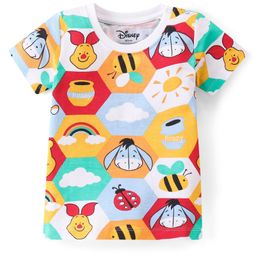 Babyhug Disney Cotton Half Sleeve T-Shirt With Winnie the Pooh Print - Multicolor-image-82
