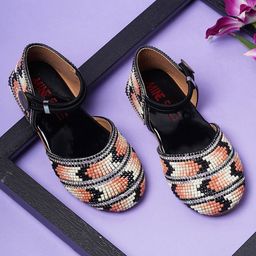 Mine Sole Sequin & Beads Detailed Sandals - Multi Colour-image-3