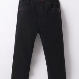 Little Kangaroos Woven Full Length Solid Denim Jeans - Black-image-44