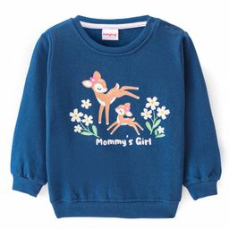 Babyhug Cotton Knit Full Sleeves Sweatshirt With Deer Print - Blue-image-59