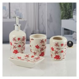 Ceramic Bathroom Accessories Set of 4 with Soap Dispenser (11538)- 300 ml-picture-3