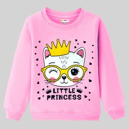 KUCHIPOO Full Sleeves Cat & Typography Printed Sweatshirt - Pink-picture-42