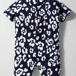 Kidi Wav Half Sleeves Floral Printed Romper - Navy Blue-image-49