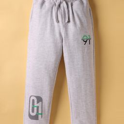 Olio Kids Lopper Knit Full Length Lounge Pant with Text Print - Grey-picture-28