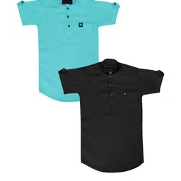OJ TREND Kids-Boys Blue Kurtas-picture-38