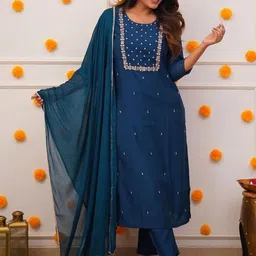 SUPPAR SLEAVE Women Cotton Blend Kurta Sets-picture-19