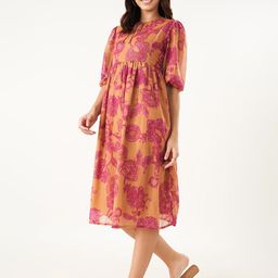 AKKRITI BY PANTALOONS Women Ethnic Motifs Printed Midi Dress-image-80