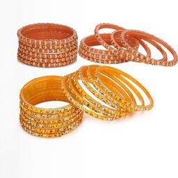 1ST TIME Women Traditional Glass Bangles-21