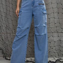 SASSAFRAS Women Comfort High-Rise Acid Wash Jeans-picture-25