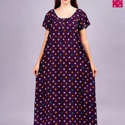 Breezly Women Pack Of 2 Abstract Printed Maxi Nightdress-image-104