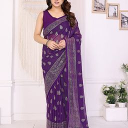 KALINI Ethnic Motifs Block Print Saree-image-18