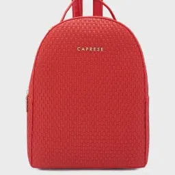 Caprese Red Faux Leather Medium Backpack-image-97