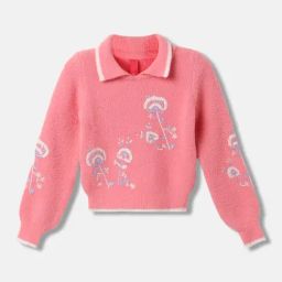 Blue Giraffe Pink 74% Nylon, 26% Acrylic Regular fit Self-Design Sweater-image-49