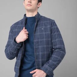 Crimsoune Club Blue Regular Fit Checks Jacket-picture-44