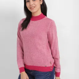 Allen Solly Pink Self Pattern Sweater image 3