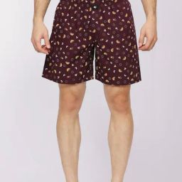 Frenchie Brown Cotton Relaxed Fit Printed Boxers-image-88