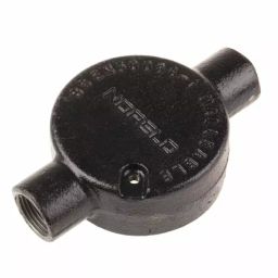RS PRO Through Box Conduit Fitting 20 mm Nominal Size Steel Black, 228716-picture-1