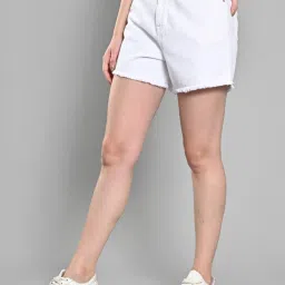 Izel White Regular Fit Shorts image 3