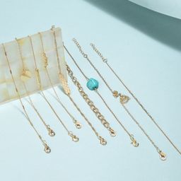 Zaveri Pearls Gold Tone Set of 9 Contemporary Stackable Bracelets-ZPFK11514 image 3