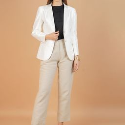 INDOPHILIA Self Designed Notched Lapel Collar Single Breasted Blazers-picture-36
