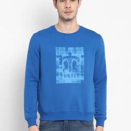 Turtle Blue Relaxed Fit Printed Sweatshirt-image-55