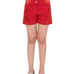 Cutecumber Kids Red Washed Shorts-image-45