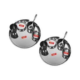 Sumeet Silver Stainless Steel Dinner Set-29