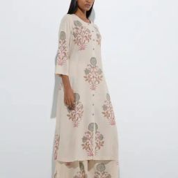 Zuba by Westside Off-White Floral Pattern A-Line Kurta-47