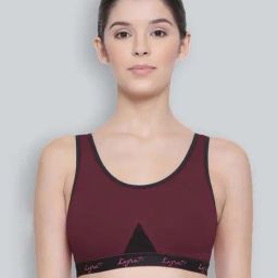 Lyra Brown Cotton Sports Bra-12