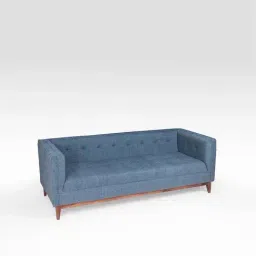 Fabindia Home Blue & Brown Sheesham Wood 3-Seater Obra Sofa-image-36