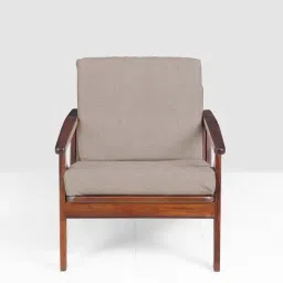 Fabindia Home Grey & Brown Sheesham Wood Single Seater Orda Sofa-image-81