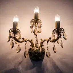 Fos Lighting Golden & Transparent Brass Triple Wall Sconce Light - Set of 1-image-48