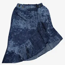 Kiddopanti Kids Blue Printed Denim Skirt-picture-41