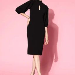 Melon by PlusS Black Midi Shift Dress-image-89