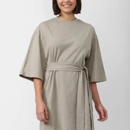 Forever 21 Grey Cotton A Line Dress-image-9