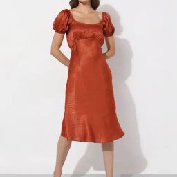 Vero Moda Orange Printed A Line Dress-image-48