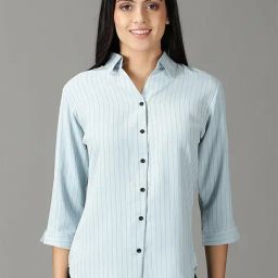 SHOWOFF Blue Striped Shirt-image-86