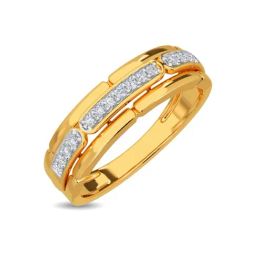 Kisna Diamond & Gold Jewellery Julian 14k (585) Diamond & Gold Ring For Men-picture-6