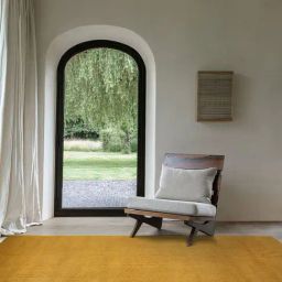 Ddecor Rugs Yellow Polyester Solid Rugs-image-65