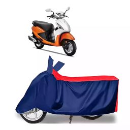 Auto Pearl Polyester Two Wheeler Cover for Hero Pleasure (Red Blue)-picture-34