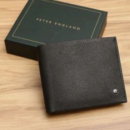 Peter England Black Formal Leather Bi-Fold Wallet for Men-33