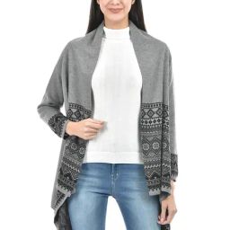 American Eye Grey Self Design Shrug-image-72