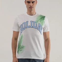 Lee White Cotton Regular Fit Printed T-Shirt-picture-34