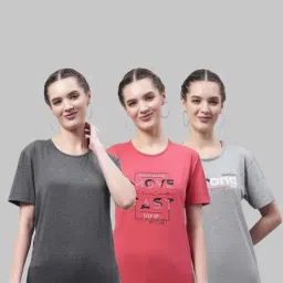 Vimal Jonney Grey & Pink Cotton Printed Sports T-Shirt - Pack Of 3-picture-7